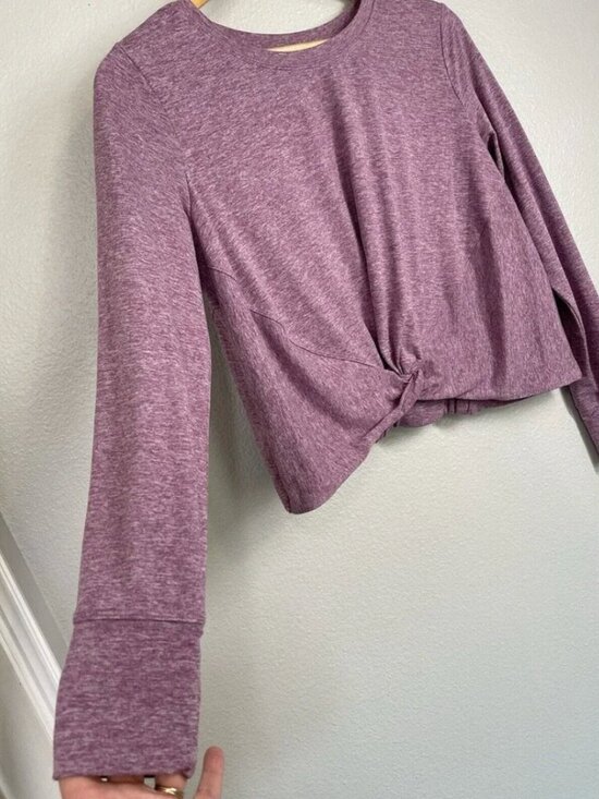 Yogalicious Tops - Yogalicious🌸 Sz S Crop Top Purple* Mauve Space Dye* Twist-Front